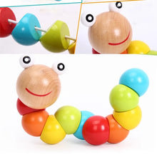 Load image into Gallery viewer, Montessori Wooden Worm Toy
