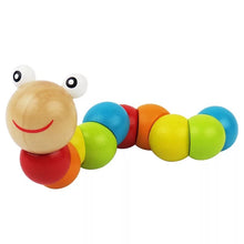 Load image into Gallery viewer, Montessori Wooden Worm Toy
