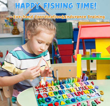 Load image into Gallery viewer, Montessori Wooden Toy Alphabet, Shapes, and Numbers
