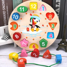 Load image into Gallery viewer, Montessori Wooden Clock Puzzle
