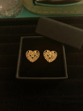 Load image into Gallery viewer, Hollow Heart Gold Filled Earrings
