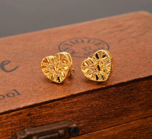 Load image into Gallery viewer, Hollow Heart Gold Filled Earrings
